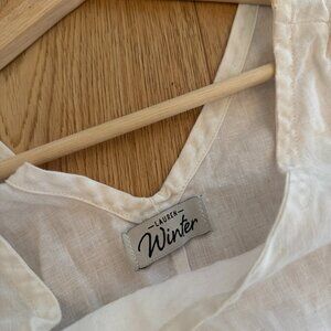 Lauren Winter White Linen Dress - Size M